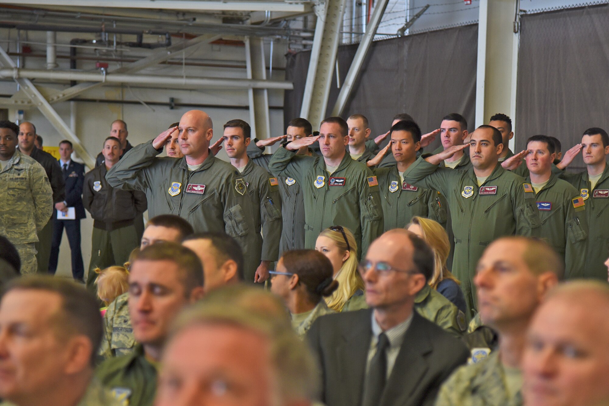 Lt. Col. Sean McClune assumes command of the 384th Air Refueling Squadron during an assumption of command ceremony Mar. 23, 2017, at Fairchild Air Force Base, Washington. McClune, previously the 92nd Operations Support Squadron director of operations, is the first Fairchild commander assigned to the 384th ARS after its relocation from McConnell AFB, Kansas. (U.S. Air Force photo/Senior Airman Mackenzie Richardson)
