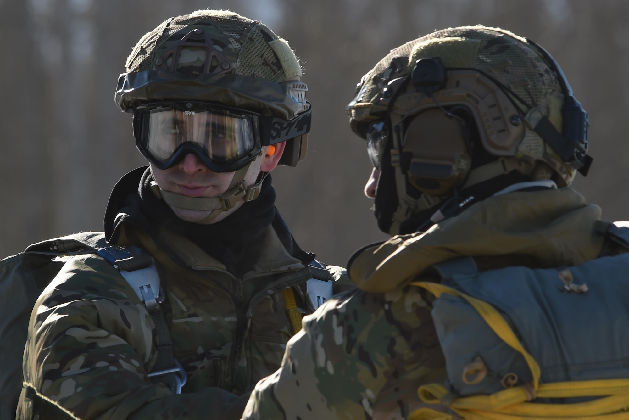 Tactical air control party Airmen with the 3rd Air Support Operations Squadron conduct jump training out of UH-60 Black Hawks at the Malemute Drop Zone at Joint Base Elmendorf-Richardson, Alaska, March 22, 2017.  Routine jump training is conducted to maintain proficiency and train for prospective missions. 