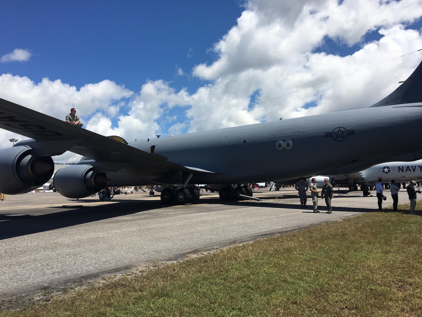 A U.S. Air Force KC-135 Stratotanker refueler with the 141st Air Refueling Wing of the Washington Air National Guard from Fairchild Air Force Base, Washington, is displayed during the Langkawi International Maritime and Aerospace Exhibition (LIMA) 2017 in Sirat, Malaysia, March 21, 2017. Events such as LIMA contribute to increased interoperability and security throughout the Indo-Asia-Pacific region. LIMA presents an opportunity for participants to focus on strengthening military-to-military ties. (U.S. Air Force photo by Capt Jessica Clark)