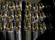A crate of blank 5.56mm ammunition sits open before being distributed to U.S. Air Force 8th Security Forces Squadron members during a field training exercise at Kunsan Air Base, Republic of Korea, March 17, 2017. (U.S. Air Force photo by Senior Airman Colville McFee/Released)