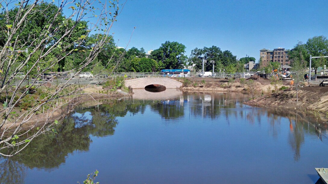 Phase One of the Muddy River Flood Risk Management and Environmental Restoration Project in Boston, Massachusetts is complete.