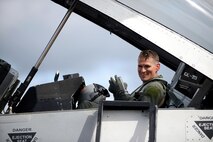 U.S. Air Force Tech. Sgt. Wesley Walker, a 354th Maintenance Squadron aircraft munitions systems specialist, after returning from his incentive flight at Royal Australian Air Force Base Williamtown, in New South Wales, Australia, March 24, 2017. Prior to the 18th Aggressor Squadron completing their final sortie in Exercise Diamond Shield, Walker was offered an opportunity to observe the mission of training and preparing Royal Australian Air Force fighter combat instructors, airspace battle managers, fighter intelligence instructors and fighter combat controllers of the RAAF Air Warfare Centre Instructors Course from a perspective he’s never seen before; from 30,000 feet in the air. (U.S. Air Force photo by Tech. Sgt. Steven R. Doty)