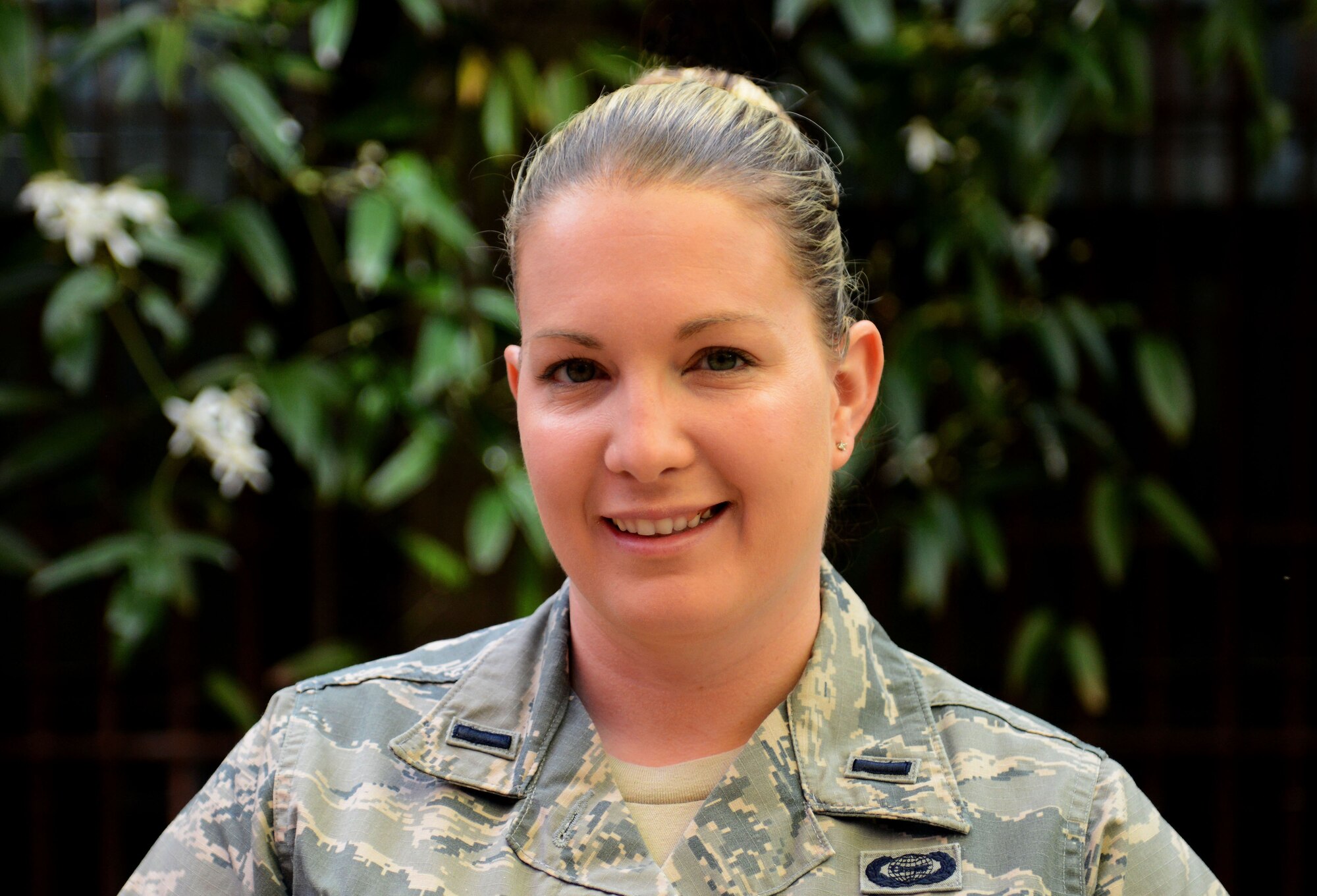1st Lt. Christine, 9th Intelligence Squadron mission operations commander, poses for a photo at Beale Air Force Base, California.(U.S. Air Force photo/Staff Sgt. Jeffery Schultze)
