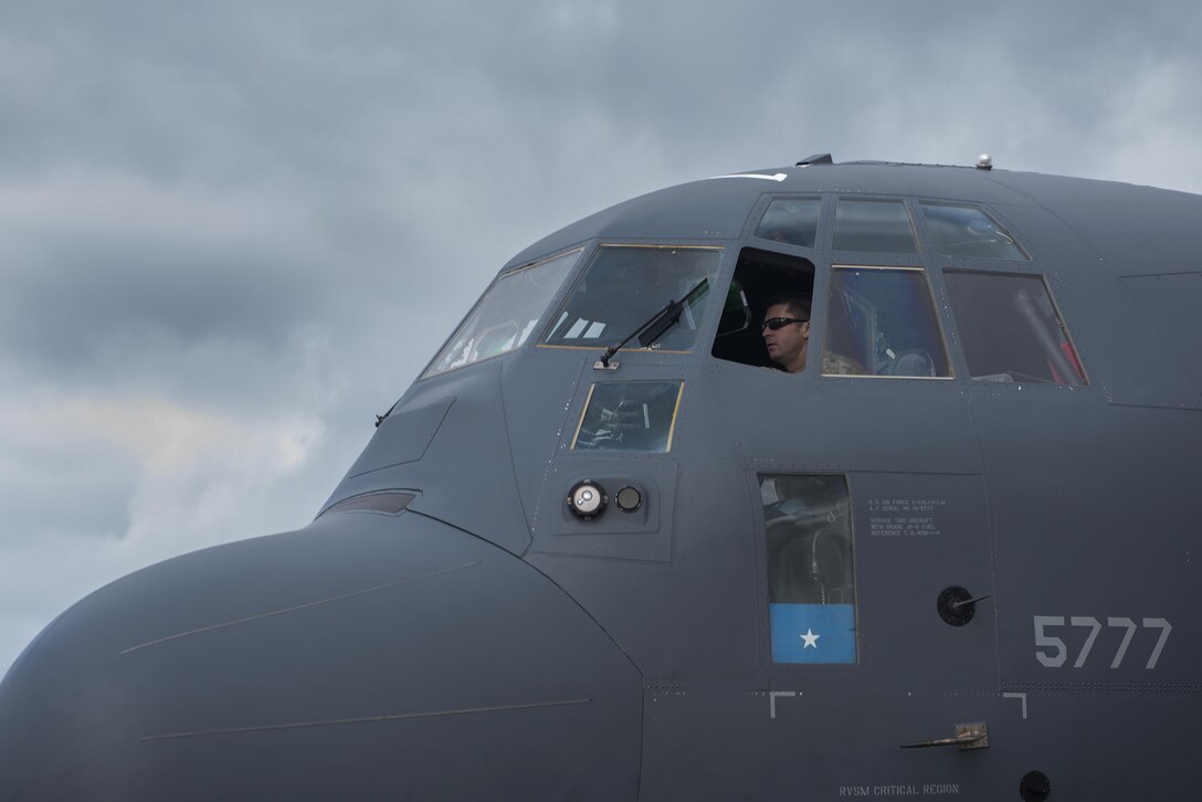 U.S. Air Force Maj. Robert Bingham, 17th Special Operations Squadron MC-130J Commando II evaluator pilot, performs a pre-flight inspection before a training sortie March 21, 2017, at Kadena Air Base, Japan. Bingham‘s extensive pilot training enables him to safely conduct day and night sorties in support of joint and allied special operations forces as well as humanitarian disaster relief aid throughout the Indo-Asia Pacific Theater. (U.S. Air Force photo by Airman 1st Class Corey Pettis)