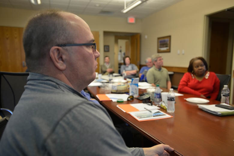 Greg Thomas, natural resource specialist and facility coordinator listens to a brief at the Nashville District during a three day conference March 9, 2017 at Cheatham Lake.  