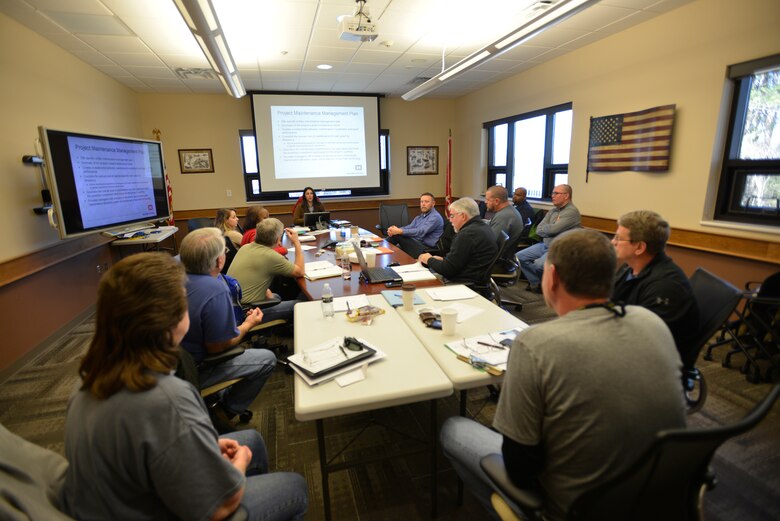 U.S. Army Corps of Engineers Nashville District Facility managers from Cheatham Lake, J. Percy Priest Lake, Old Hickory Lake, Cordell Hull Lake, Center Hill Lake, Dale Hollow Lake, Lake Barkley, and Lake Cumberland attended a conference March 7-9, 2017 at the Cheatham Lake Resource Managers Office in Ashland City, Tenn. They shared and discussed information on contract procedures, operations, safety, deadlines, timelines, facility upgrades, and use of geospatial and geographic information systems.