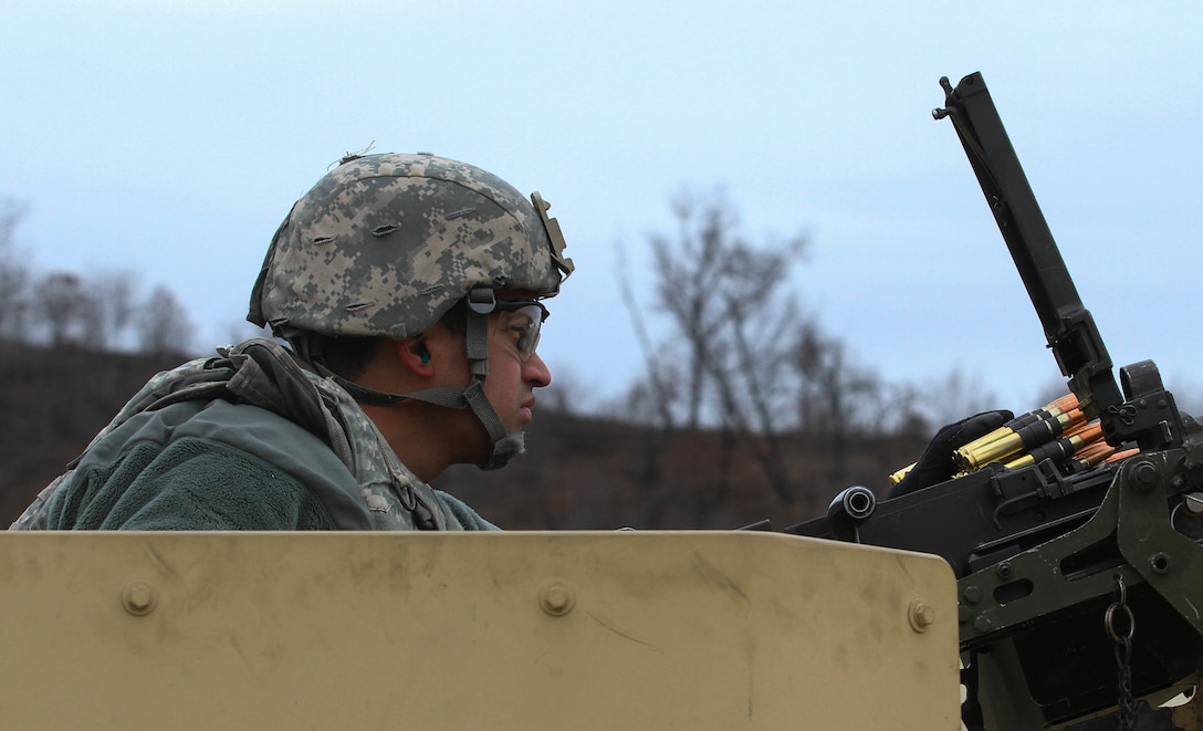 U.S. Army Reserve Staff Sgt. Jason Kelly with 366th Engineer Company, 412th Theater Engineer Command, receives ammunition for zero in preparation for completion of live-fire qualification during Operation Cold Steel at Fort McCoy, Wis., March 23, 2017. Operation Cold Steel is the U.S. Army Reserve's crew-served weapons qualification and validation exercise to ensure that America's Army Reserve units and Soldiers are trained and ready to deploy on short-notice and bring combat-ready and lethal firepower in support of the Army and our joint partners anywhere in the world. (U.S. Army Reserve photo by Staff Sgt. Debralee Best, 84th Training Command)