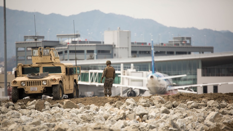 Marine Wing Support Squadron 171 conducted Exercise Tanuki Wrath on Marine Corps Air Station Iwakuni, Japan, March 22, 2017. MWSS-171 conducted the exercise to help train Marines to set up security around a downed aircraft and how to control a riot. 
