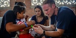 MAYAPO, Colombia (March 24, 2017) - Lt. Andrew Smith, a native of Richmond, Va., assigned to Naval Hospital Jacksonville, Fla., examines a host nation patient at the Continuing Promise 2017 (CP-17) medical site in Mayapo, Colombia. (U.S. Navy Combat Camera photo by Mass Communication Specialist 2nd Class Brittney Cannady) 