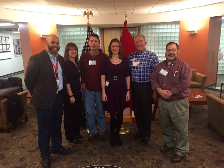Members of the Tennessee Silver Jackets team pose together at the National Flood Risk Management Workshop held in St. Louis, Mo., Feb. 27 - March 3, 2017. The workshop unified the interagency flood risk management team across the United States. Participants shared flood risk management success stories from across the country while enhancing the interagency capability to deliver integrated and adaptive approaches. Representing Tennessee at the workshop from left to right are Richard Flood (U.S. Federal Emergency Management Agency Region IV), Kristen Martinenza (FEMA Region IV), Glenn Carrin (National Weather Service at Morristown, Tenn.), Lacey Thomason (U.S. Army Corps of Engineers Nashville District), Roger Lindsey (Metro Nashville Water Services) and Shawn Phillips (USACE Memphis District).