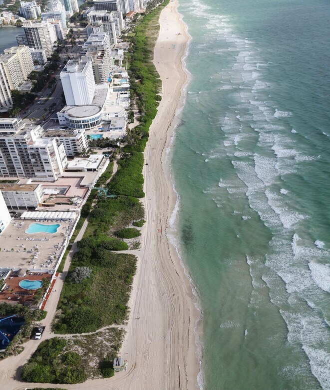 Before:  The 54th Street section erosional hotspot prior to the Miami Beach hotspots renourishment in January 2017.