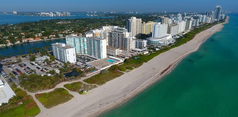 After: Fill operations in the 54th Street section of the Miami Beach hotspots renourishment project were complete on February 28, 2017.