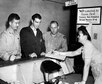 UNITED STATES - AUGUST 25:  Staff Sergeant Joe DiMaggio, back from the pacific where he served with the 7th Air Force, checks in at the AAF Don Ce-Sar Hospital near St. Petersberg, Fla., for stomach disorder treatment.  (Photo by NY Daily News Archive via Getty Images)