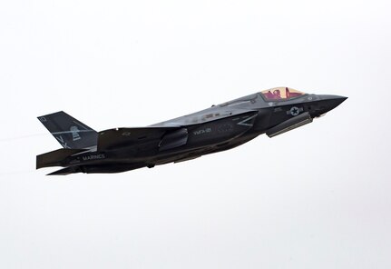 A U.S. Marine Corps F-35B Lightning II with Marine Fighter Attack Squadron (VMFA) 121, takes off from Marine Corps Air Station Iwakuni, Japan, March 23, 2017. VMFA-121 aims to fill close air support missions in support of 5th Anglico for the Korea Marine Exercise Program (KMEP) 17-5 in the Republic of Korea (ROK) later this month. The Marine Corps will continue to support the ROK-U.S. alliance with the most advanced aircraft platforms in their inventory. 