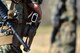 A U.S. Marine assigned to Marine Wing Support Detachment 31 stationed at Marine Corps Air Station Beaufort, S.C., stands at Poinsett Electronic Combat Range near Wedgefield, S.C., March 23, 2017. Marines participating in the week-long simulated deployment trained on expeditionary airfield services, assembling forward-arming and refueling points, and engineering and motor transportation support. (U.S. Air Force photo by Airman 1st Class Christopher Maldonado)