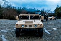 Soldiers from the 301st Maneuver Enhancement Brigade prepare to depart for a convoy on Joint Base Lewis-McChord, Washington, March 11, 2017. Soldiers from the 301st Maneuver Enhancement Brigade went through a series of maneuver and mobility exercises to ensure deployment readiness and demonstrate the brigade’s ability to command and control in a tactical environment (U.S. Army Reserve photo by Spc. Sean F. Harding/Released).