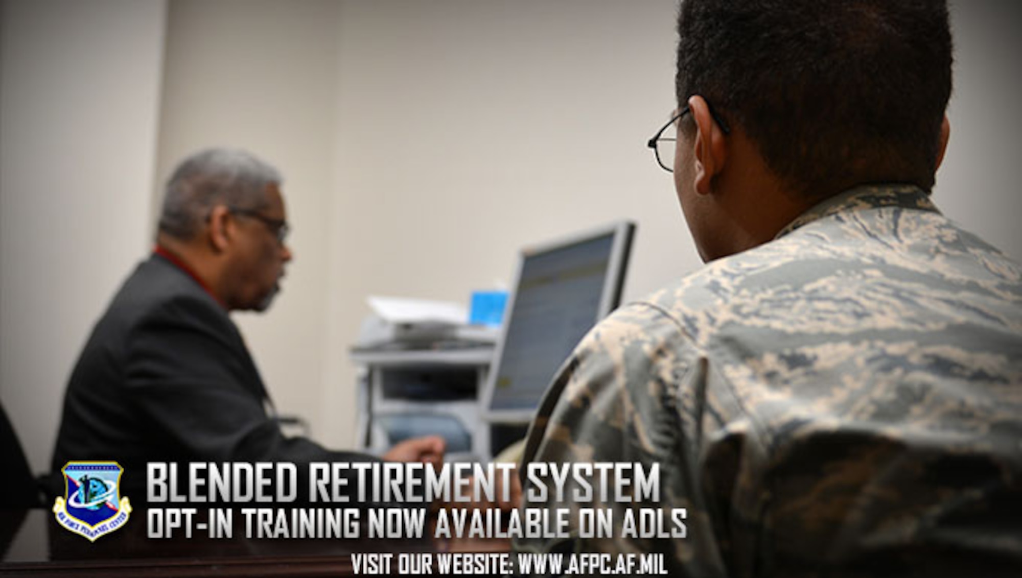 Personal Financial Counselors and Educators are available at Airman and Family Readiness Centers to assist Airmen with making an educated decision on which retirement plan is right for them. Eligible Airmen are required to take the Blended Retirement System Opt-In course, now available on the Advance Distributed Learning System. (U.S. Air Force photo by Airman 1st Class Christopher Maldonado)