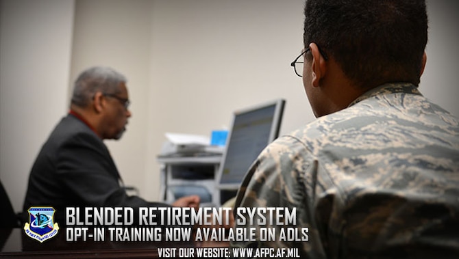 Personal Financial Counselors and Educators are available at Airman and Family Readiness Centers to assist Airmen with making an educated decision on which retirement plan is right for them. Eligible Airmen are required to take the Blended Retirement System Opt-In course, now available on the Advance Distributed Learning System. (U.S. Air Force photo by Airman 1st Class Christopher Maldonado)