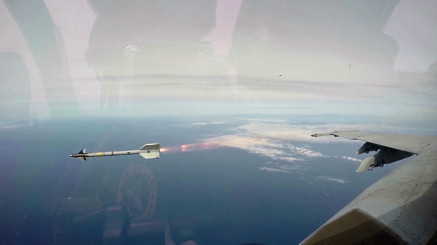 An AIM-9M Sidewinder is launched from an F/A-18E Super Hornet assigned to the "Eagles" of Strike Fighter Squadron (VFA) 115 during a missile shoot exercise in the Point Mugu Sea Range, Mar. 4, 2017. VFA-115 is operating from Naval Air Station Fallon, Nevada, to complete the Strike Fighter Advanced Readiness Program. 