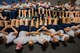 Members of the 790th Missile Security Forces Squadron lock elbows while performing team building sit-ups during squadron physical training on F.E. Warren Air Force Base, Wyo., Feb. 1, 2017. Many of the workouts that are incorporated in the 790th MSFS workout regime are team structured to build esprit de corps among its members. (U.S. Air Force photo by Staff Sgt. Christopher Ruano)