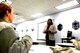 Simone White, 55th Force Support Squadron testing technician, instructs Team Offutt members on their roles and responsibilities as unit Weighted Airman Promotion System (WAPS) monitors. These include publicizing availability of the WAPS Catalog; assisting unit Airmen in identifying reference requirements; and obtaining study reference materials. Annually, Offutt’s education center manages notifications, allocations and confirmations for more than 900 Team Offutt military members’ professional military education, upgrade training and retraining in addition to the more than 2,000 Weighted Airman Promotion System tests they administered in fiscal year 2016.   