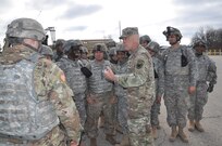 Lt. Gen. Charles D. Luckey visits America's Army Reserve Soldiers at Operation Cold Steel March 26 -28, 2017. During the visit he emphasized the importance of the historic operation and praised the tremendous efforts of all Soldiers that were participating. "Operation Cold Steel directly gets at our Tribe's vision of being the most capable, combat-ready and lethal ‎federal reserve force in the history of our nation," said Luckey. (U.S. Army Reserve photo by Maj. LeVar Armstrong)