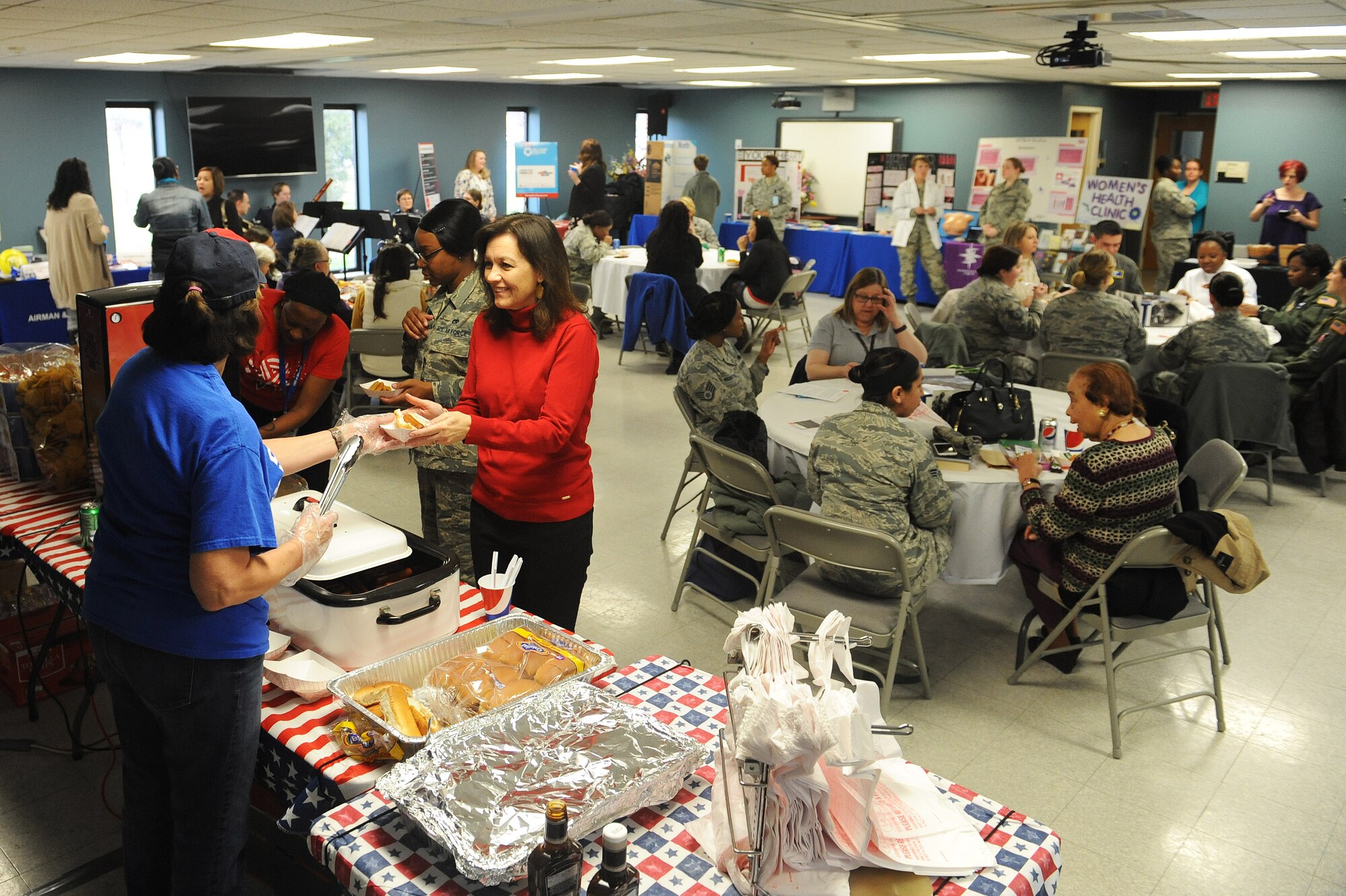 The Scott Chapel held a women's resiliency fair at March 23 at Scott Air Force Base. Representatives from different agencies, aimed at helping women with their mental health, spiritual health, and physical health, gathered at the base chapel to provide assistance to Team Scott members and raise awareness on issues facing women. (U.S. Air Force photo by Tech. Sgt. Maria Castle)