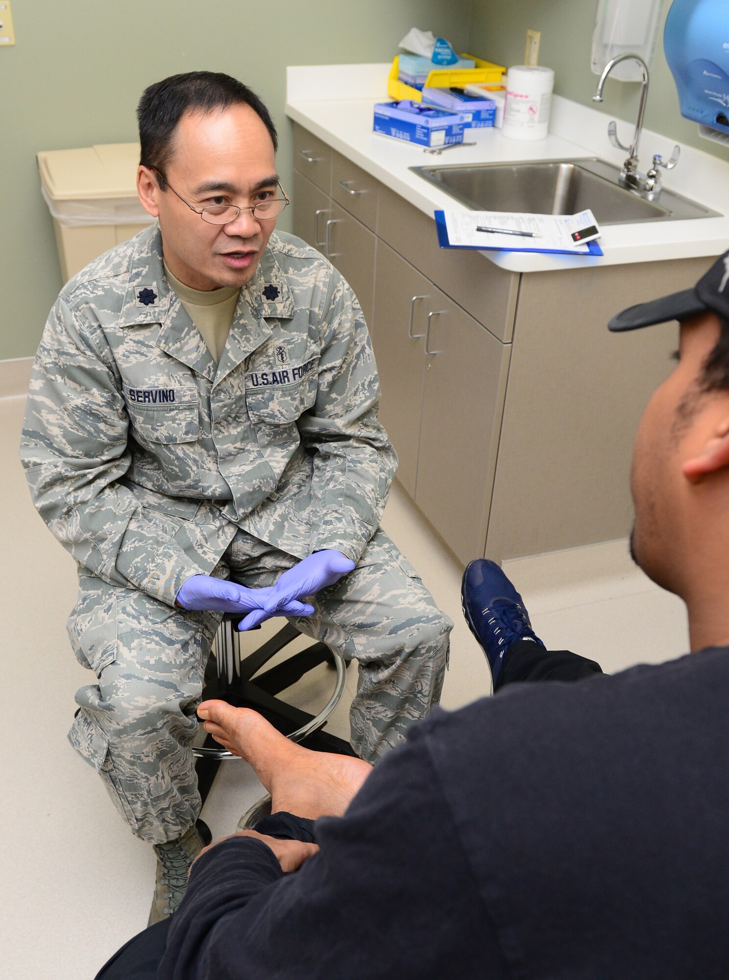 Lt. Col. (Dr.) Alexander Servino, 99th Medical Group podiatrist, Nellis Air Force Base, Nev.  According to Dr. Servino, there is no greater calling than to help fellow man and no higher profession held in such high regard in our society as the military. (U.S. Air Force photo by Staff Sgt. Kristin High)