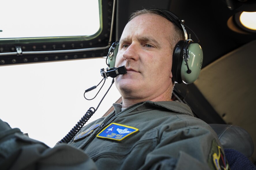 Senior Master Sgt. Todd Wylie, 339th Flight Test Squadron C-5 flight engineer, performs pre-flight checks to a C-5M Super Galaxy March 29, 2017, at Robins Air Force Base, Ga. Wylie has been with the squadron for eight years. (U.S. Air Force photo by Jamal D. Sutter)