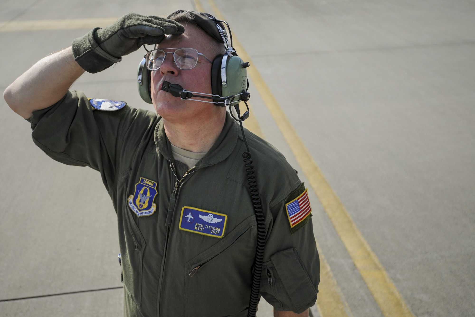 Master Sgt. Richard Titcomb, 339th Flight Test Squadron C-5 flight engineer, performs pre-flight checks to a C-5M Super Galaxy March 29, 2017, at Robins Air Force Base, Ga. The 339th is responsible for conducting flight tests on F-15s, C-130s and C-5s once programmed depot maintenance is completed. (U.S. Air Force photo by Jamal D. Sutter)