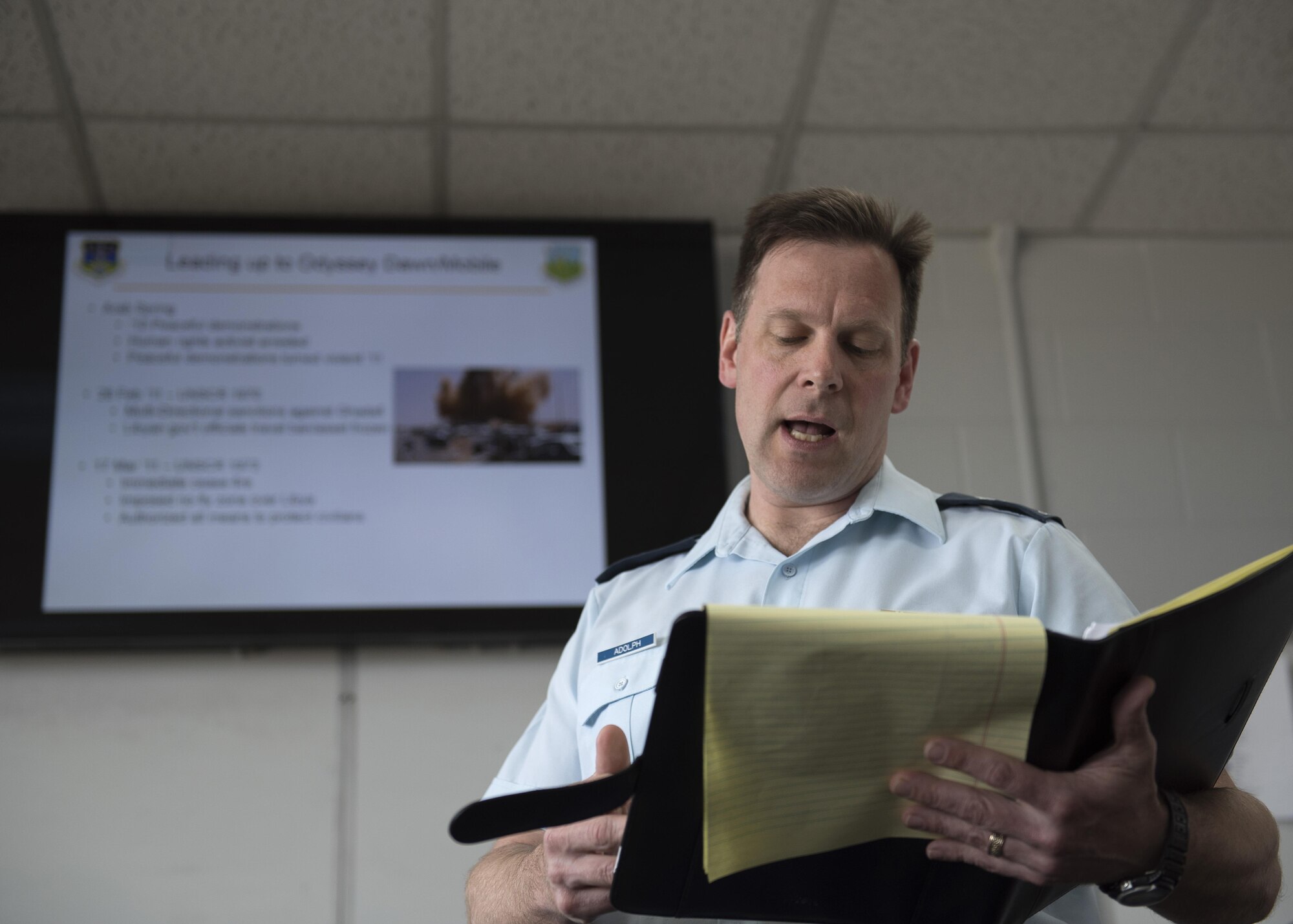 U.S. Air Force Airmen assigned to NCO academy Intermediate Leadership Experience attend group discussions March 15, 2017, at the Air National Guard's Chief Master Sergeant Paul H. Lankford Enlisted Professional Military Education Center in Louisville, Tenn. The total force class of 105  is in week four of the five-week academy. (U.S. Air National Guard photo by Master Sgt. Mike R. Smith)