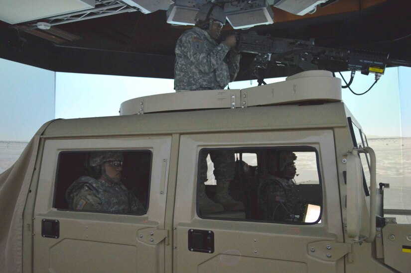 U.S. Army Reserve soldiers with the 373rd CSSB undergo training in the Reconfigurable Vehicle Tactical Trainer during Operation Cold Steel, at Fort McCoy, Wis., Mar. 21, 2017.  Operation Cold Steel is the U.S Army Reserve’s crew-served weapons qualification and validation exercise to ensure that America’s Army Reserve units and Soldiers are trained and ready to deploy on short-notice bringing combat-ready and lethal firepower in support of the Total Army and our Joint Force anywhere in the world. (U.S. Army Reserve photo by Master Sgt. Dave Thompson)