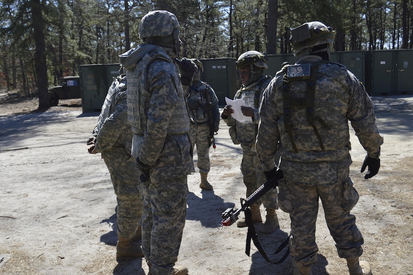 U.S. Army Reserve Sgt. Christella Martz, Food Service Noncommissioned Officer with the 453rd Inland Cargo Transfer Cargo Transportation Company, briefs her team on the daily meal menu during WAREX 78-17-01 at Joint Base McGuire-Dix-Lakehurst March 23, 2017.  WAREX is a large-scale collective training event designed to simulate real-world events during combat. WAREX ensures that America’s Army Reserve units and Soldiers are trained and ready to deploy on short-notice bringing combat-ready and lethal firepower in support of the Total Army and our Joint Force anywhere in the world.  (U.S. Army Reserve photo by Master Sgt. Dave Thompson)