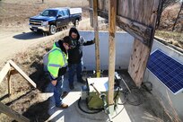 Bruce Altman, target systems supervisor, and Jared Matthews, target systems worker, both with the Directorate of Plans, Training, Mobilization and Security Range Maintenance team, work on an automated target March 10, 2017, on Range 2 on North Post at Fort McCoy, Wis. The work was in preparation for range use by service members training in Operation Cold Steel, an Army Reserve exercise. Range Maintenance personnel make sure range and training areas at Fort McCoy remain operational, and they take care of service members as they train on the ranges. Range Maintenance also has engineering personnel who complete various projects for the installation range complex. (U.S. Army Photo by Scott T. Sturkol, Public Affairs Office, Fort McCoy, Wis.)