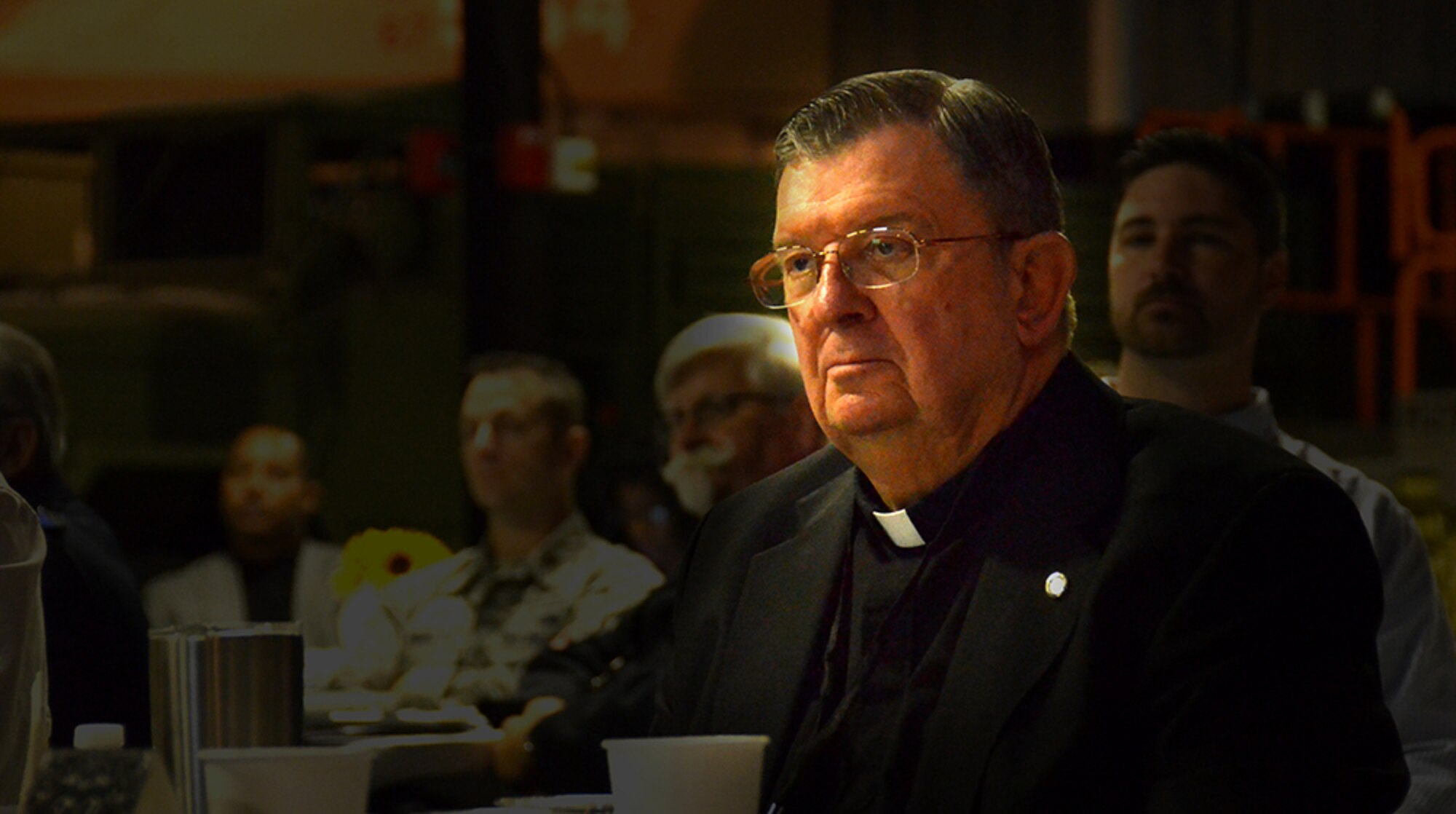 Forty-Seven years as a priest, 38 as an active duty chaplain, Father Thomas Fey says he’s had a double vocation since he was a young boy – to serve God and Country. Fey began his journey in 1958, when he was just 12-years old, explaining his catholic grammar school had left a resounding impression on him. (U.S. Air Force photo/Tech. Sgt. Goonan) 
