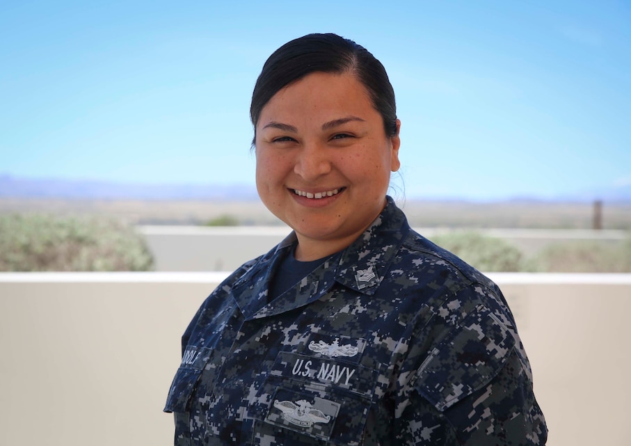 HM1 Diana Rudolf, preventive medicine technician, has served in the Navy for 15 years. At the end of her active service, she hopes to pursue a career in education.