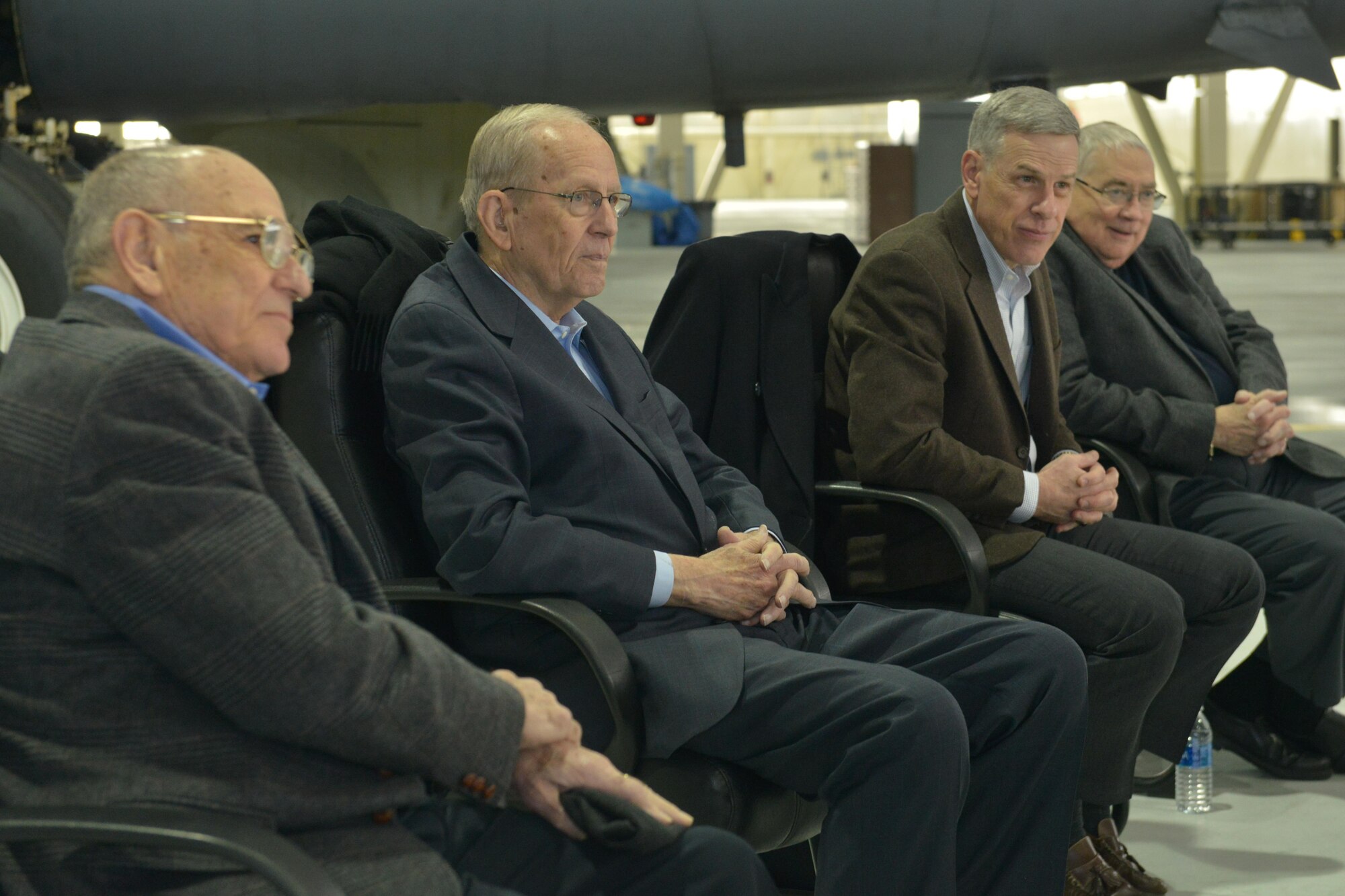 Members of the Global Strike Independent Strategic Assessment Group speak with 5th Maintenance Squadron Airmen at Minot Air Force Base, N.D., March 22, 2017. The team visited to focus on upgrades in maintenance, support and operation facilities and current concerns for bomber and missileer Airmen. (U.S. Air Force photos/Airman 1st Class Jessica Weissman)