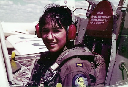 Retired Air Force Lt. Col. Olga Custodio, the first Latina U.S. Air Force pilot, is pictured as a first lieutenant while in flight training. Custodio was one of several area aviators honored March 30, 2017, at the San Antonio Aviation and Aerospace Hall of Fame awards at Port San Antonio, the site of the former Kelly Field.