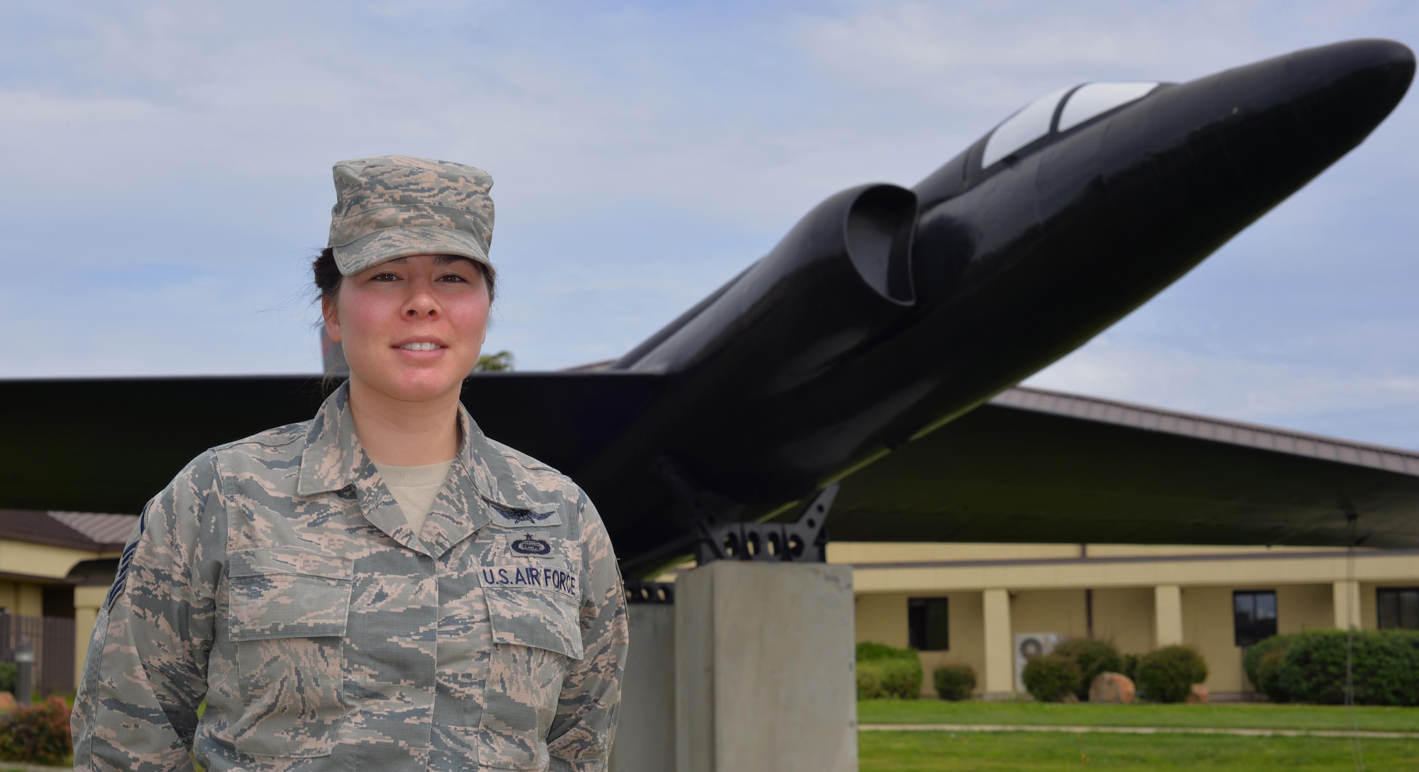 MSgt Tiffany, 234th Intelligence Squadron imagery operations flight chief, poses for a photo Mar. 29, 2017, at Beale Air Force Base, Calif. (U.S. Air Force photo/Airman 1st Class Tommy Wilbourn)