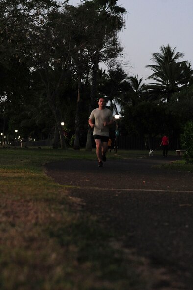 Volunteers jog on the running path overlooking Pearl Harbor during the 6th Annual Tactical Air Control Party (TACP) Association’s Remembrance Run on Joint Base Pearl Harbor-Hickam, Hawaii, March 30, 2017.  Members of the 25th Air Support Operations Squadron organized and participated in a 24-hour run challenge.  The TACP Association seeks to “remember the fallen, honor the living, and aid brothers in need,” by providing support to TACPs who were wounded and assisting the families of those killed in action.  The event is held world-wide, with every TACP unit starting the run at noon local time.  (U.S. Air Force photo by Tech. Sgt. Heather Redman)