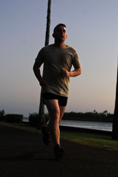 Volunteers jog on the running path overlooking Pearl Harbor during the 6th Annual Tactical Air Control Party (TACP) Association’s Remembrance Run on Joint Base Pearl Harbor-Hickam, Hawaii, March 30, 2017.  Members of the 25th Air Support Operations Squadron organized and participated in a 24-hour run challenge.  The TACP Association seeks to “remember the fallen, honor the living, and aid brothers in need,” by providing support to TACPs who were wounded and assisting the families of those killed in action.  The event is held world-wide, with every TACP unit starting the run at noon local time.  (U.S. Air Force photo by Tech. Sgt. Heather Redman)