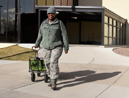 Capt. Deborah Hughley, 341st Missile Wing chaplain, leaves for the day after coming back from a missile alert facility March 30, 2017, at Malmstrom Air Force Base, Mont. Hughley spends a night at a different MAF once a month to build connections with the Airmen that post out. (U.S. Air Force photo/Senior Airman Jaeda Tookes)