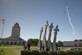 A formation of T-34 Mentors perform a missing man flyover during the Freedom Flyer Reunion wreath-laying ceremony March 31, 2017, at Joint Base San Antonio-Randolph, Texas. The event honored all prisoners of war and missing in action service members from the Vietnam War and included a wreath-laying ceremony and a missing man formation flyover. (U.S. Air Force photo/Sean M. Worrell)