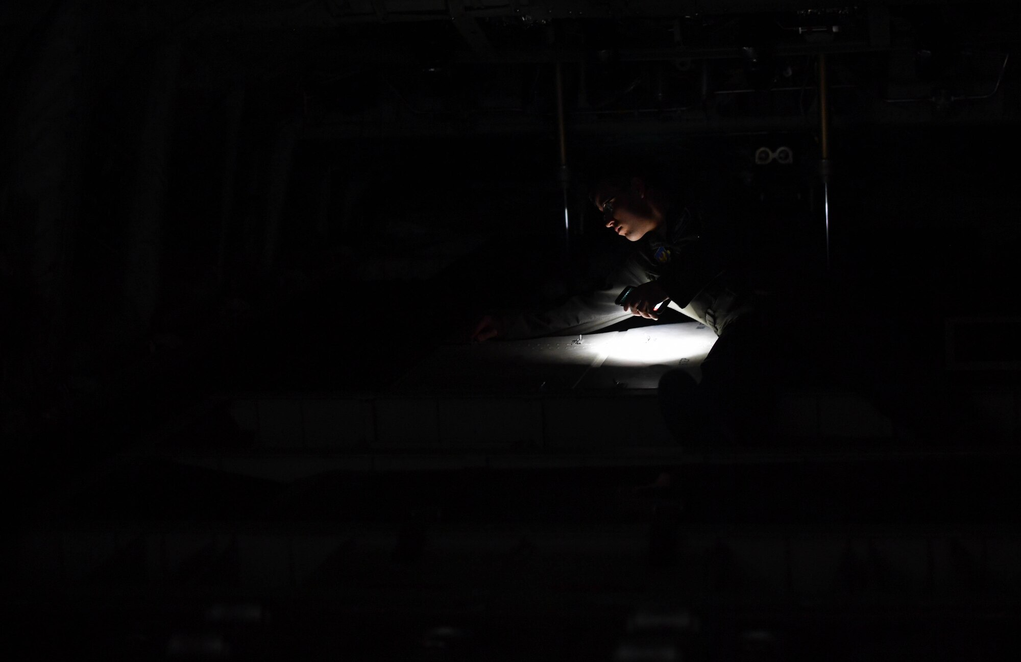 U.S. Air Force Senior Airman Matthew Gee, 37th Airlift Squadron aircraft loadmaster, prepares a C-130J Super Hercules for departure during Exercise Stolen Cerberus IV at Elefsis Air Base, Greece, April 19, 2017. Gee, a part of approximately 110 Airmen from the 86th Airlift Wing’s 37th AS, participated in the fourth iteration of the exercise alongside the U.S. Army and Hellenic air force. (U.S Air Force photo by Senior Airman Tryphena Mayhugh)