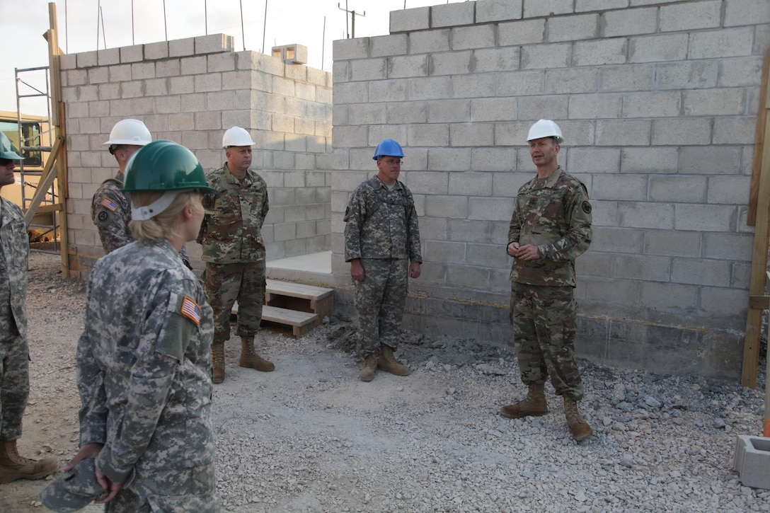 U.S. Army Maj. Gen. David Conboy, U.S. Army Reserves Deputy Commanding General (Operations), tours the Ladyville, Belize health clinic construction site being built by the 372nd Engineer Battalion, during Beyond the Horizon 2017, April 25, 2017. Beyond the Horizon is a U.S. Southern Command-sponsored, Army South-led exercise designed to provide humanitarian and engineering services to communities in need, demonstrating U.S. support for Belize. (U.S. Army photo by Spc. Gary Silverman)