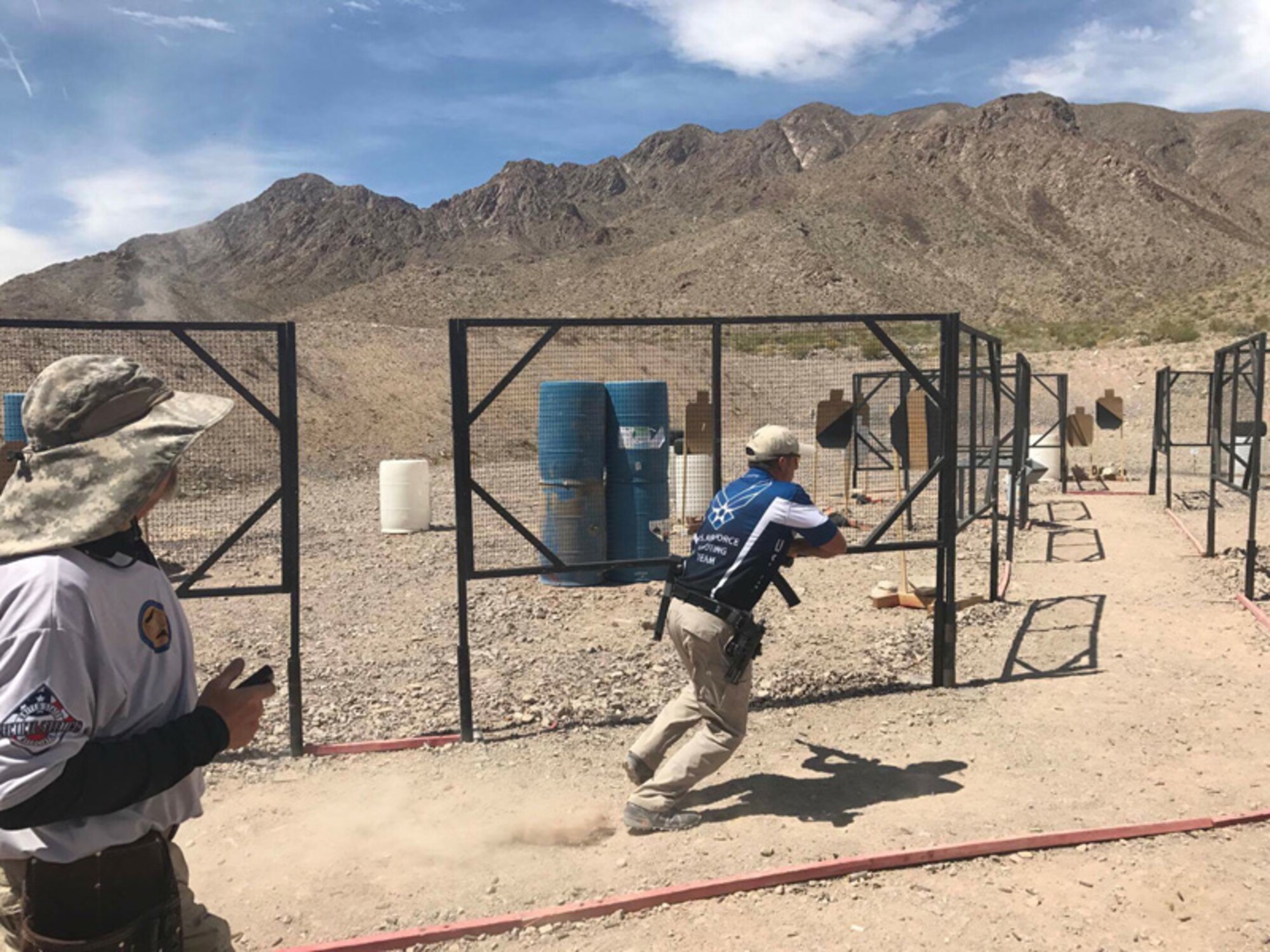 Tech Sgt. Eric Crotsley of the 552nd Maintenance Squadron at Tinker Air Force Base, Oklahoma, competes in the open division of the Multi-Gun Nationals on April 12-17 in Boulder City, Nevada. 