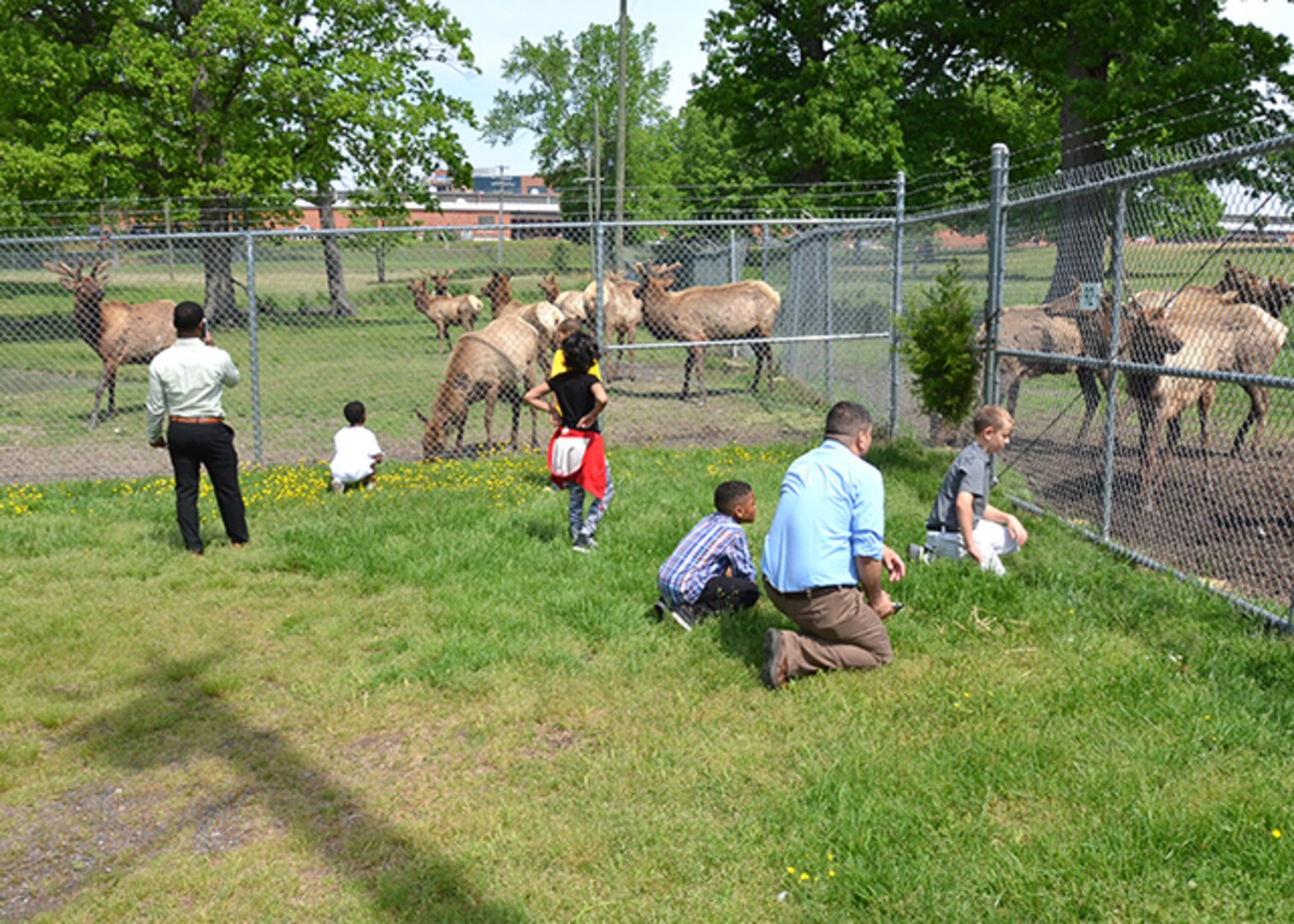 Children of Defense Supply Center Richmond, Virignia, employees visit the Bellwood Elk with their parents April 27, 2017, during Take Your Daughters and Sons to Work Day.