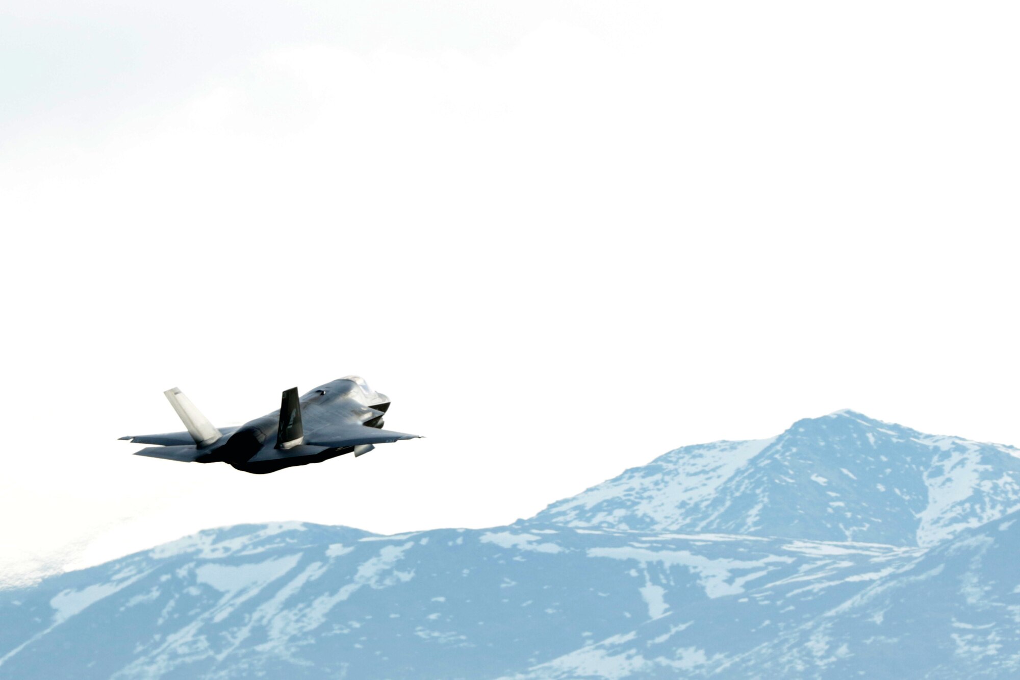 A Marine Corps F-35B Lightning II from Marine Fighter Attack Squadron 121, 3rd Marine Aircraft Wing, from Marine Corps Air Station Iwakuni, Japan, takes off on the first day of Exercise Northern Edge 17. Northern Edge is a biennial joint training exercise involving approzimately 6,000 personnel, that dates to 1975.