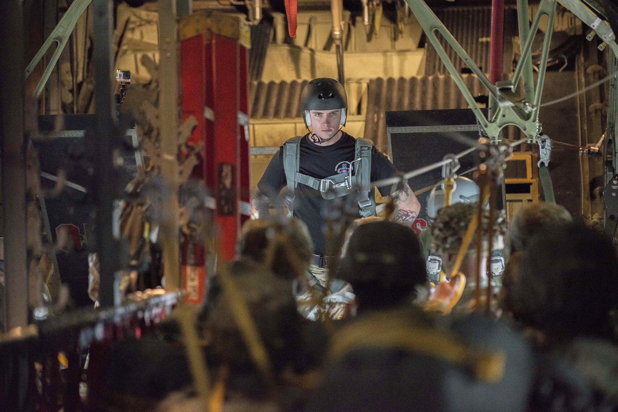 Army Capt. Daniel Templeton participates in Exercise Saber Junction 17 on Aviano Air Base, Italy, April 27, 2017. The exercise is designed to assess the readiness of the U.S. Army’s Stryker-based 2nd Cavalry Regiment to conduct unified land operations, with an emphasis on rehearsing the transition from garrison to combat operations, and exercising operational and tactical decision-making. Templeton is assigned to the 82nd Airborne Division as executive officer. Air Force photo by Senior Airman Cory W. Bush