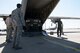 U.S. Airmen assigned to the 728th Air Mobility Squadron and 37th Airlift Squadron, unload Humvees from a U.S. Air Force C-130J Super Hercules April 26, 2017, at Incirlik Air Base, Turkey. The Humvees were delivered to Incirlik to bolster the 39th Security Forces Squadron’s capabilities on the flightline. (U.S. Air Force photo by Airman 1st Class Devin M. Rumbaugh)